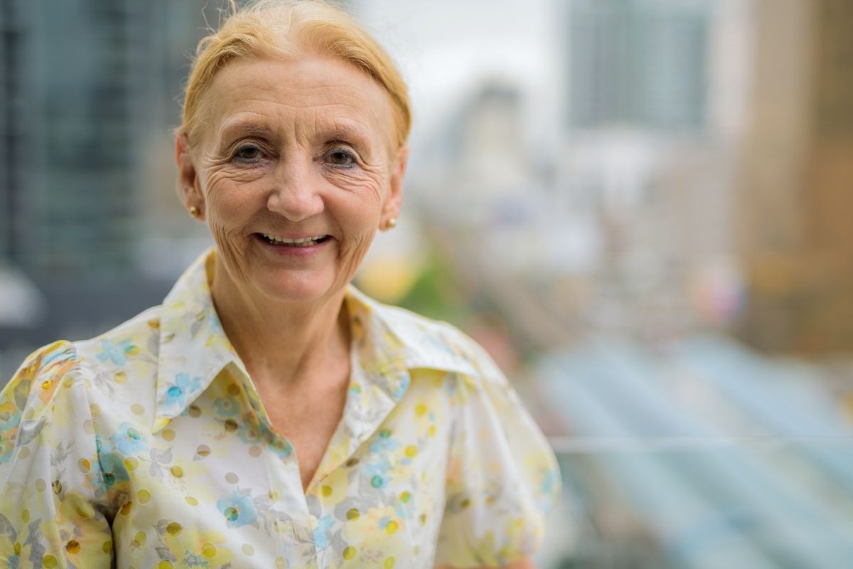 Headshot of a happy older woman